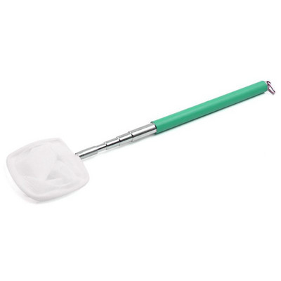 Rozsdamentes acél, meghosszabbítható fogantyú, akváriumi halak garnélarák lefölöző háló négyzet