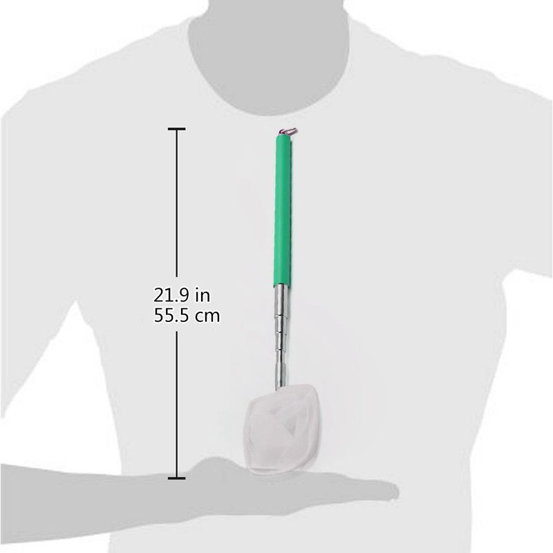 Rozsdamentes acél, meghosszabbítható fogantyú, akváriumi halak garnélarák lefölöző háló négyzet