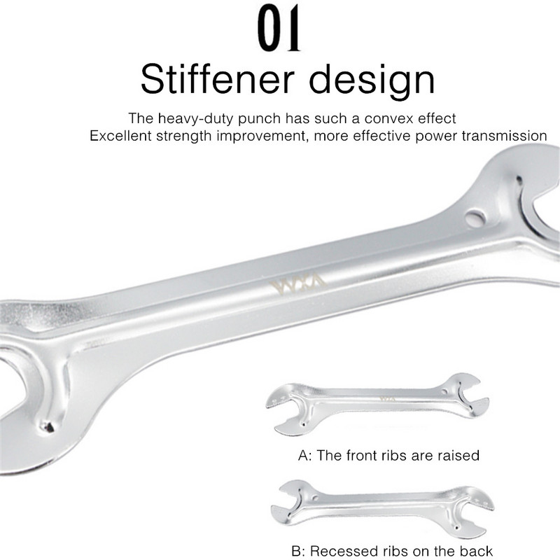 VXM jalgrattaparandustööriistad 13/15mm+14/16mm jalgratta rummu koonusvõti süsinikterasest jalgrattapeakomplekt Mutrivõti rattaparandustööriistad