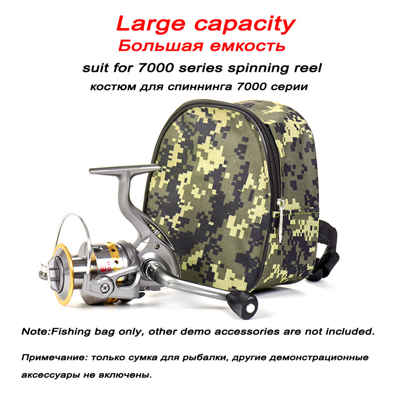 Geantă de pescuit Oxford Geantă cu mulinetă de pescuit Camuflaj/Negru Cutie de depozitare pentru unelte de pescuit portabilă Pescuit la crap Geantă de sport în aer liber X411