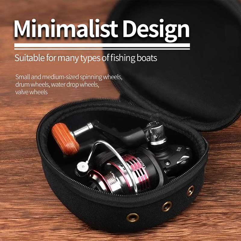 Hordozható horgászorsó táska védőtok fekete 15,5 cm vízálló EVA kültéri fedődobozok pergető orsó horgászszerszámokhoz