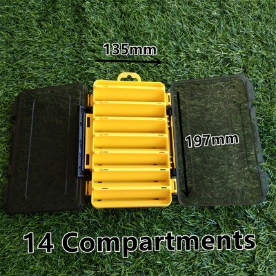 12 14 sektsiooniga kalapüügi landikarp Kahepoolne suure mahutavusega kõva sööda kastid kahekihilised kalastustarbed