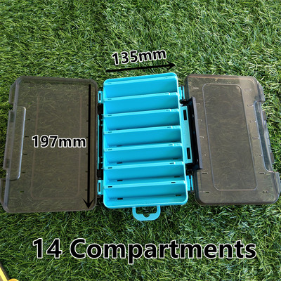 12 14 sektsiooniga kalapüügi landikarp Kahepoolne suure mahutavusega kõva sööda kastid kahekihilised kalastustarbed