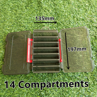 12 14 sektsiooniga kalapüügi landikarp Kahepoolne suure mahutavusega kõva sööda kastid kahekihilised kalastustarbed