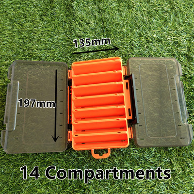 12 14 sektsiooniga kalapüügi landikarp Kahepoolne suure mahutavusega kõva sööda kastid kahekihilised kalastustarbed