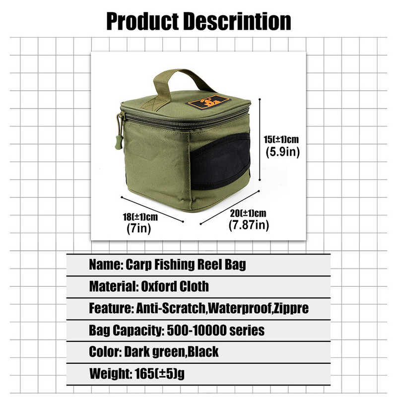 WPE õuekalapüügi hoiukott koos tõmblukuga Veekindel, suure mahutavusega Oxfordi riidest kala kandekotid käekotid