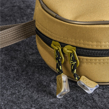 Чанта за съхранение на риболовна въртяща се макара Кръгла, устойчива на налягане Baitcasting Капак за риболовна макара Защитна ръчна чанта Консумативи