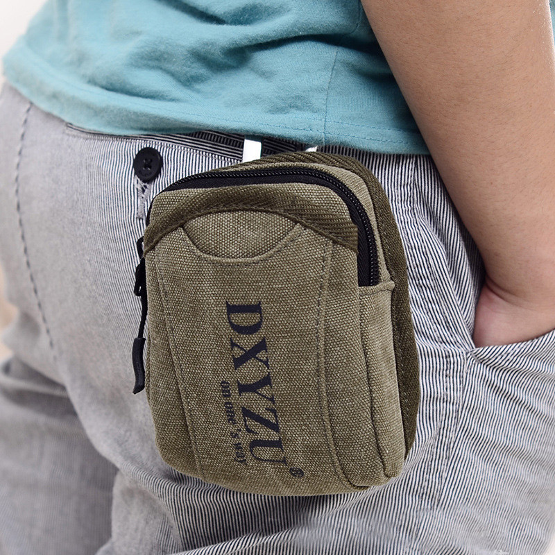 1db vászon kis zsebes deréktáska férfi taktikai tasak övcsomag kültéri katonai futó utazás utazás kemping horgászkiegészítő táska