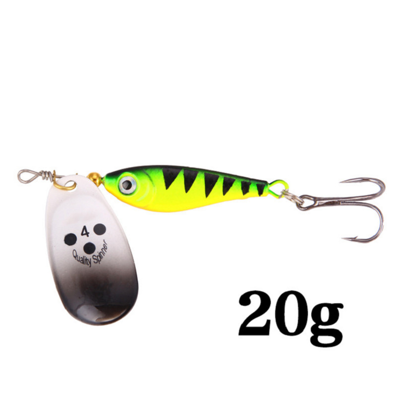 1db forgó fém pergető horgászcsalik 11g 15g 20g flitter Iscas mesterséges kemény csali Bass Bass Pike Treble Hook Tackle