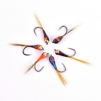 6 τεμ. Tungsten Perdigon Nymph Small Beadheads Fly Rainbow Brown Trout Grayling Brook Trout Fishing Quick Sink Fly