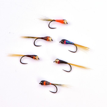 6 τεμ. Tungsten Perdigon Nymph Small Beadheads Fly Rainbow Brown Trout Grayling Brook Trout Fishing Quick Sink Fly