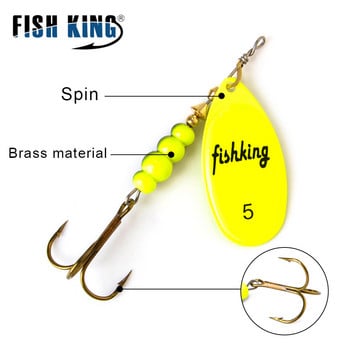 FISH KING Spinner Bait 3.9g 4.6g 7.4g 10.8g 15g Въртящи се спинери Spoon Lures Щука Метални с високи куки Риболовна примамка