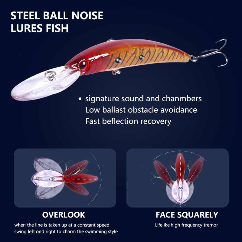 HENGJIA 1 бр. 15 см. 15 г. Дълбоко гмуркане Jerkbait Изкуствена твърда стръв Риболовни воблери Minnow Lure for Bass Pike Carp риболовни принадлежности