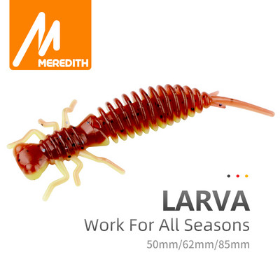 MEREDITH Larva Meki mamci 50 mm 62 mm 85 mm Umjetni mamci Ribolov Crv Silikonski Bass Štuka Minnow Swimbait Jigging Plastični mamci