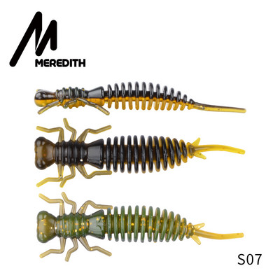 MEREDITH Larva Naluci Moale 50mm 62mm 85mm Naluci Artificiale Pescuit Vierme Silicon Bass Stiuca Minnow Swimbait Jigging Momeli din plastic
