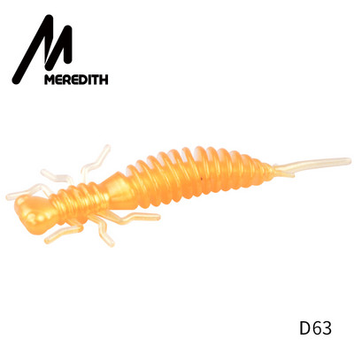 MEREDITH Larva Naluci Moale 50mm 62mm 85mm Naluci Artificiale Pescuit Vierme Silicon Bass Stiuca Minnow Swimbait Jigging Momeli din plastic