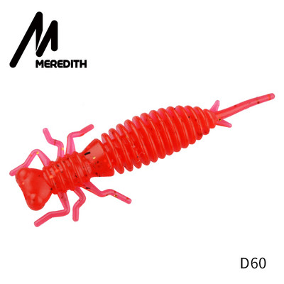 MEREDITH Larva Naluci Moale 50mm 62mm 85mm Naluci Artificiale Pescuit Vierme Silicon Bass Stiuca Minnow Swimbait Jigging Momeli din plastic