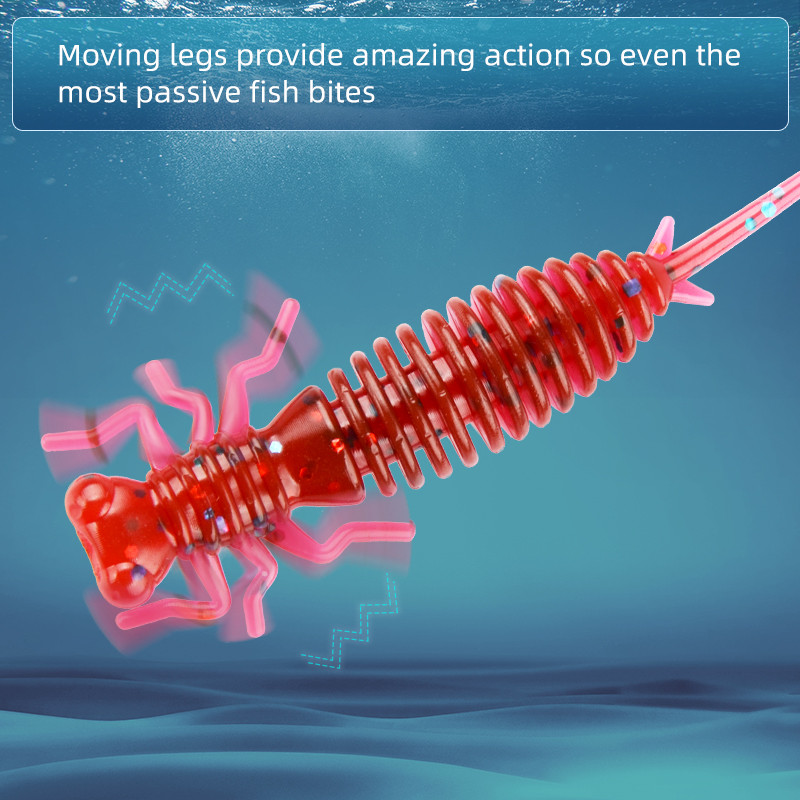 MEREDITH Larva Soft Lures 50mm 62mm 85mm Artificial Lures Fishing Worm Silicone Bass Pike Minnow Swimbait Jigging Plastic Baits