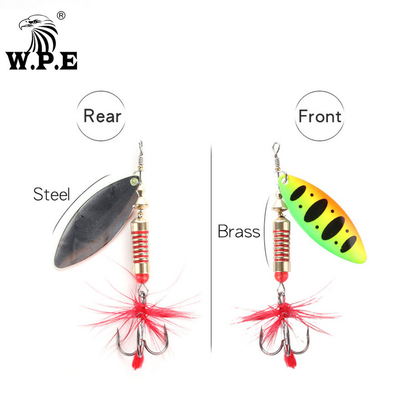 WPE Brand Spinner Lure 1τμχ 6,5g/10g/13,5g 22 χρώμα με Treble Hook Metal Spoon Lure Hard Fishing Lure Fishing Tackle Bait