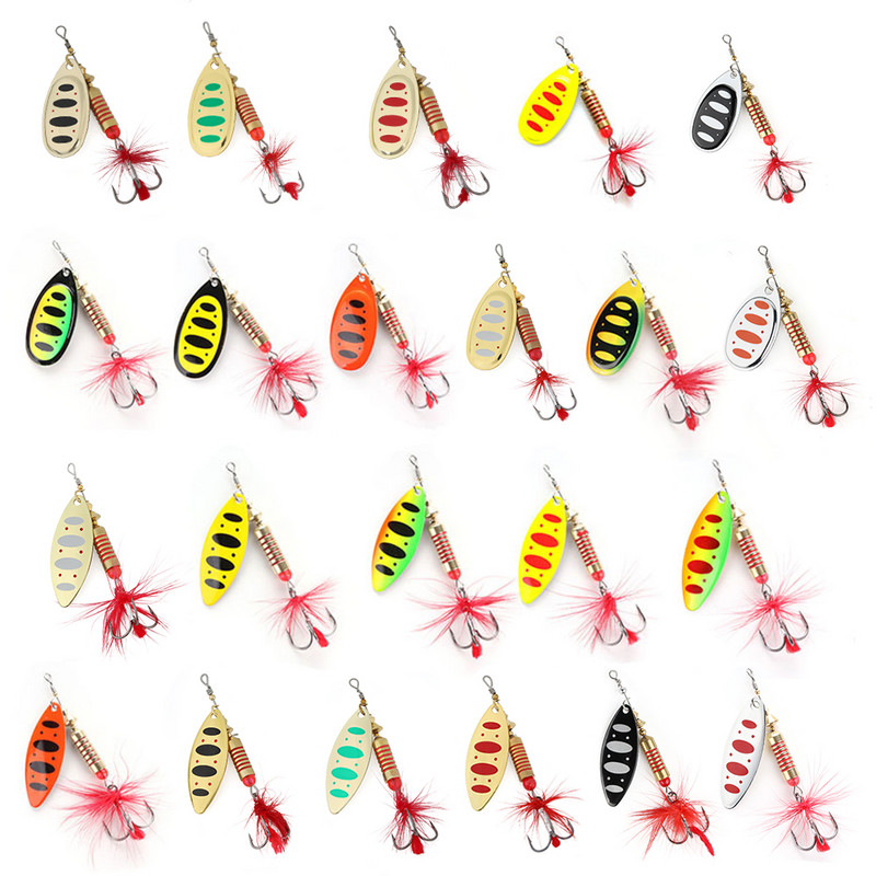 WPE Brand Spinner Lure 1τμχ 6,5g/10g/13,5g 22 χρώμα με Treble Hook Metal Spoon Lure Hard Fishing Lure Fishing Tackle Bait