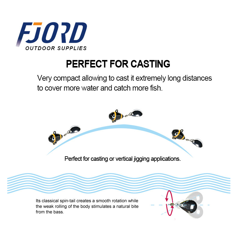 FJORD 7g/10.5g/14g Spinning Tail-spinner Swimbait horgászcsalik Spinnerbait Vib fém mesterséges csali pontyhorgász kiegészítők
