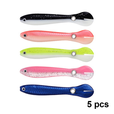 QXO 5pcs/Lot Fish Soft Lure Bionic Loach 10cm αξεσουάρ θαλάσσιου ψαρέματος Σιλικόνη Δολώματα αγαθά float ALL FOR FISH tools bait boat