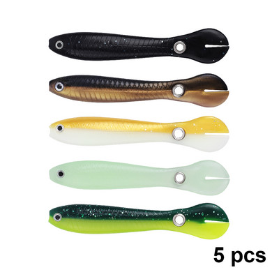 QXO 5pcs/Lot Fish Soft Lure Bionic Loach 10cm αξεσουάρ θαλάσσιου ψαρέματος Σιλικόνη Δολώματα αγαθά float ALL FOR FISH tools bait boat