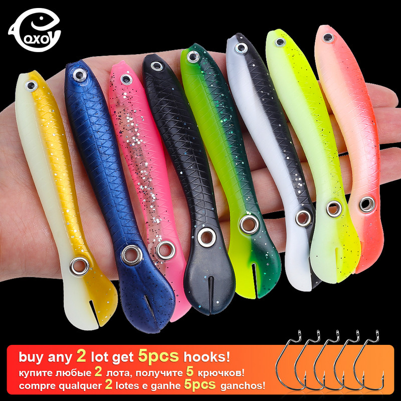 QXO 5pcs/Lot Fish Soft Lure Bionic Loach 10cm αξεσουάρ θαλάσσιου ψαρέματος Σιλικόνη Δολώματα αγαθά float ALL FOR FISH tools bait boat