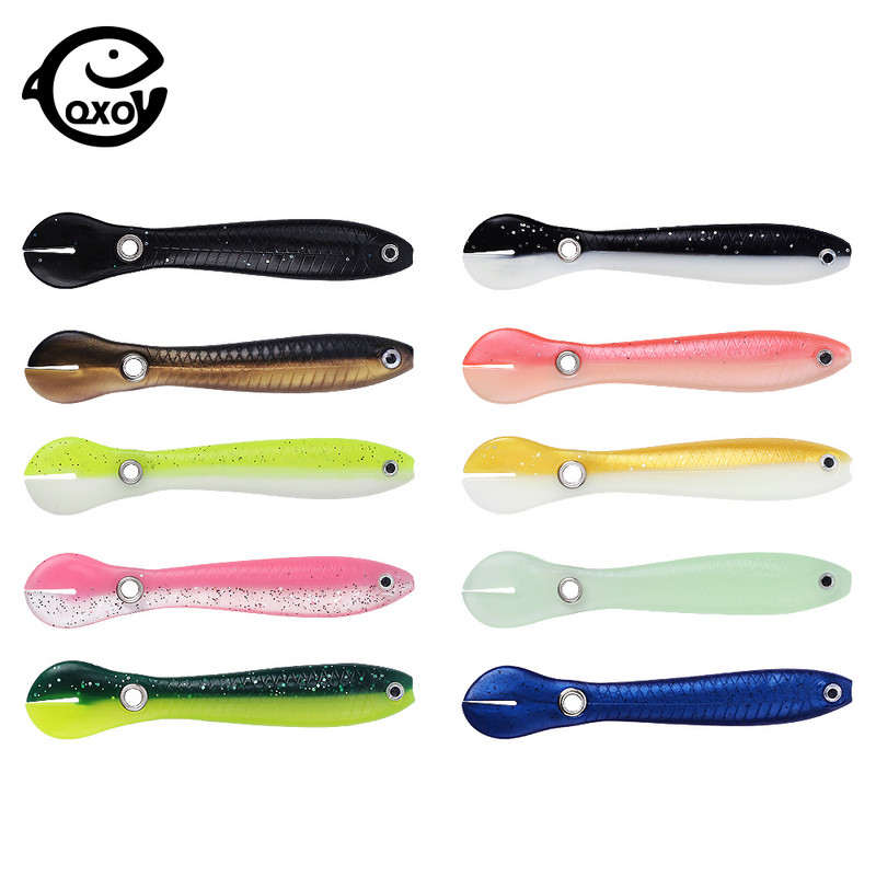 QXO 5pcs/Lot Fish Soft Lure Bionic Loach 10cm αξεσουάρ θαλάσσιου ψαρέματος Σιλικόνη Δολώματα αγαθά float ALL FOR FISH tools bait boat