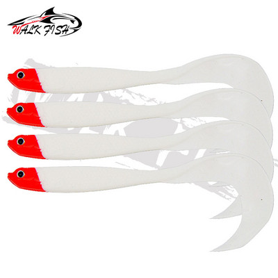 WALK FISH 4BUC Jigging Wobblers Naluca de pescuit 12.5cm 5.5g Shad T-tail momeală moale Naluci artificiale din silicon Pescuit la stiuca