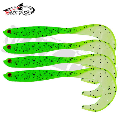 WALK FISH 4BUC Jigging Wobblers Naluca de pescuit 12.5cm 5.5g Shad T-tail momeală moale Naluci artificiale din silicon Pescuit la stiuca