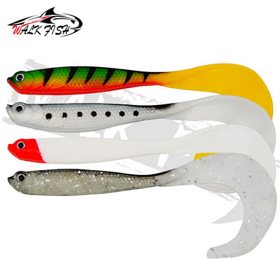 WALK FISH 4BUC Jigging Wobblers Naluca de pescuit 12.5cm 5.5g Shad T-tail momeală moale Naluci artificiale din silicon Pescuit la stiuca