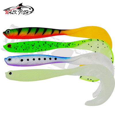 WALK FISH 4BUC Jigging Wobblers Naluca de pescuit 12.5cm 5.5g Shad T-tail momeală moale Naluci artificiale din silicon Pescuit la stiuca