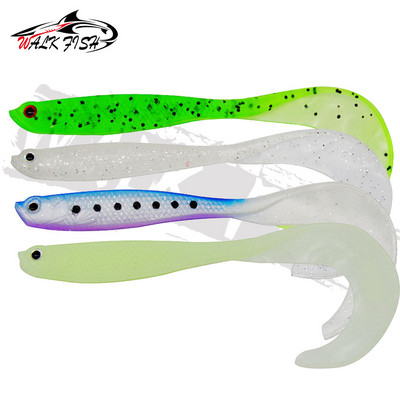 WALK FISH 4BUC Jigging Wobblers Naluca de pescuit 12.5cm 5.5g Shad T-tail momeală moale Naluci artificiale din silicon Pescuit la stiuca