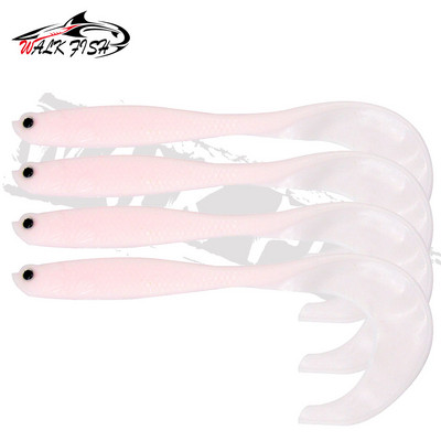 WALK FISH 4BUC Jigging Wobblers Naluca de pescuit 12.5cm 5.5g Shad T-tail momeală moale Naluci artificiale din silicon Pescuit la stiuca