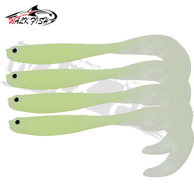 WALK FISH 4BUC Jigging Wobblers Naluca de pescuit 12.5cm 5.5g Shad T-tail momeală moale Naluci artificiale din silicon Pescuit la stiuca