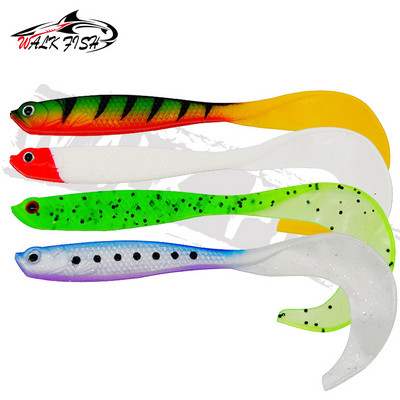 WALK FISH 4BUC Jigging Wobblers Naluca de pescuit 12.5cm 5.5g Shad T-tail momeală moale Naluci artificiale din silicon Pescuit la stiuca