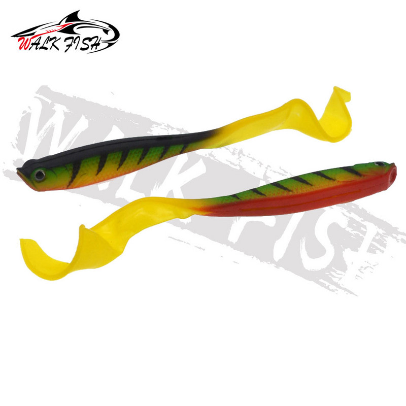 WALK FISH 4BUC Jigging Wobblers Naluca de pescuit 12.5cm 5.5g Shad T-tail momeală moale Naluci artificiale din silicon Pescuit la stiuca