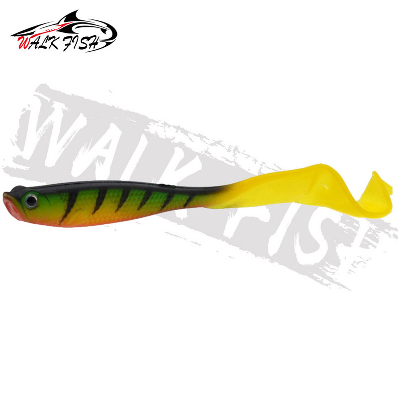 WALK FISH 4BUC Jigging Wobblers Naluca de pescuit 12.5cm 5.5g Shad T-tail momeală moale Naluci artificiale din silicon Pescuit la stiuca