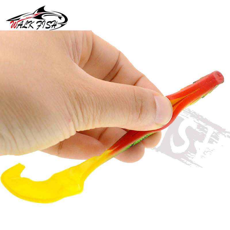 WALK FISH 4BUC Jigging Wobblers Naluca de pescuit 12.5cm 5.5g Shad T-tail momeală moale Naluci artificiale din silicon Pescuit la stiuca