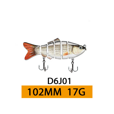 ODS 140mm 30g Naluci de pescuit Wobblers de scufundare Naluci de pescuit Crankbait Swimbait 8 segmente Momeală artificială tare pentru momeli de pescuit