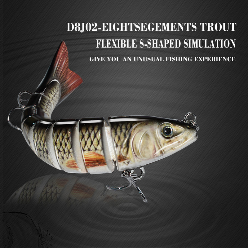 ODS 140mm 30g Naluci de pescuit Wobblers de scufundare Naluci de pescuit Crankbait Swimbait 8 segmente Momeală artificială tare pentru momeli de pescuit