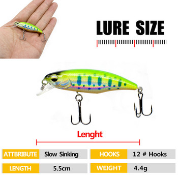 Slow Sinking Minnow Wobbler 5.5cm 4.4g Риболовна примамка Crankbaits риболовни примамки 2020 swimbait риболовна стръв примамки fishing pesca