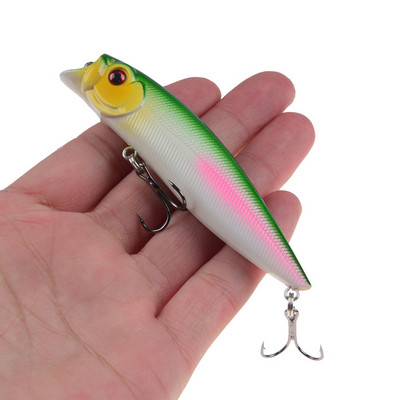Whopper Plopper 9cm 11,5g TopWater Popper püügilant kõva söödaga voblerid, pöörlevad pehme sabaga kalastustarbed