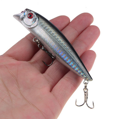 Whopper Plopper 9cm 11,5g TopWater Popper püügilant kõva söödaga voblerid, pöörlevad pehme sabaga kalastustarbed