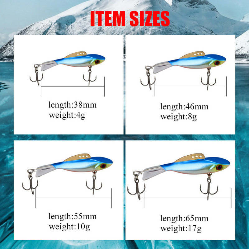 FISH KING 1PC Naluci de pescuit cu gheață 4g/8g10g/17g Momeli de iarnă Echilibrator de momeli pentru momeli de pescuit Jigging