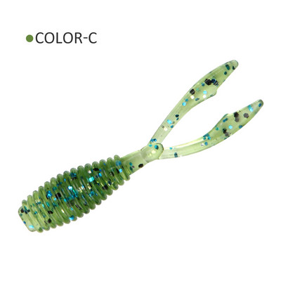 Spinpoler Fishing Pehmed landid AJING Rockfish 10tk/partii 0,3g 36mm Twin Tail Kunstvoobler Ocean Rock Silikoonist Shad Worm Bait