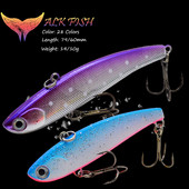 WALK FISH 1Pcs 79mm/14g 60mm/10g Риболовна примамка Бионична изкуствена VIB твърда стръв Реалистична потопяема примамка Лаврак Солена вода