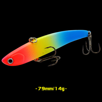 WALK FISH 1Pcs 79mm/14g 60mm/10g Риболовна примамка Бионична изкуствена VIB твърда стръв Реалистична потопяема примамка Лаврак Солена вода