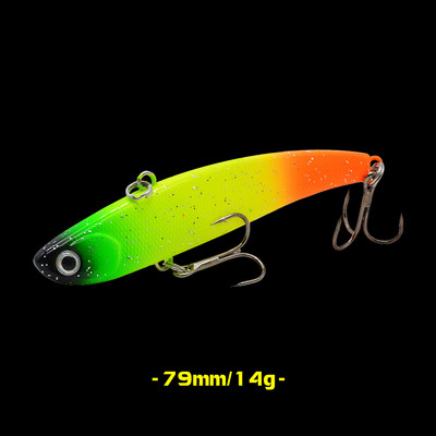 WALK FISH 1Pcs 79mm/14g 60mm/10g Риболовна примамка Бионична изкуствена VIB твърда стръв Реалистична потопяема примамка Лаврак Солена вода